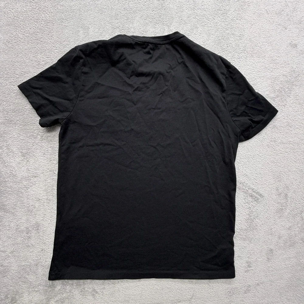 Polo Ralph Lauren Shirt Mens M Black Embroidered Big Pony Crewneck Cotton